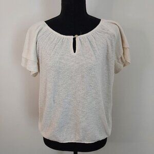 Madewell Texture & Thread Ruffle Short Sleeve Top